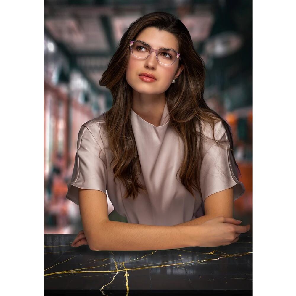 NEW Di Valdi DVO8206 - Clear polka bot cat eye Eyeglasses frame